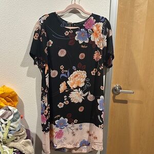 Signature Studio Black Floral Midi Dress - NWOT